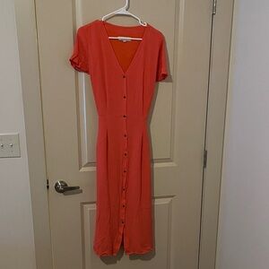 Elegant Orange Button-Down Dress loft size 12